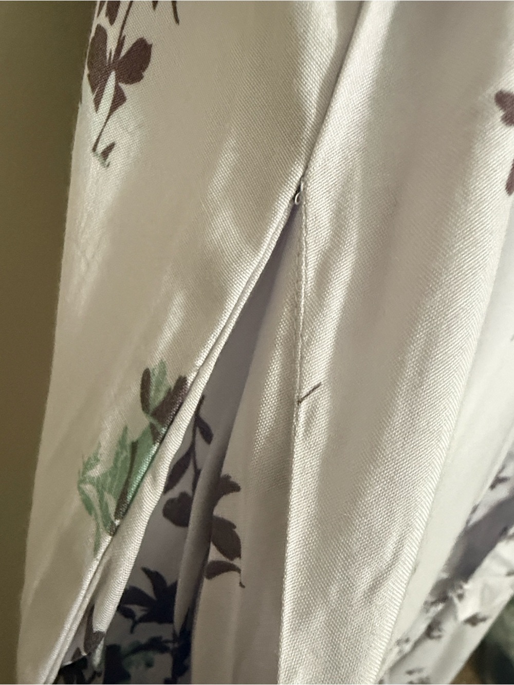 Ann Taylor Light gray  Floral Wrap Maxi Dress women M casual vacation office - Picture 5 of 12
